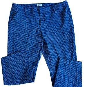 Merona Women's Geometric Print Stretch Ankle‎ Pants Blue Size 18 Classic